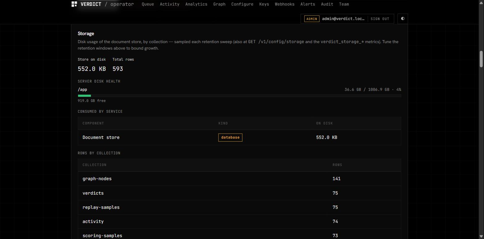 Configure — storage and server disk health